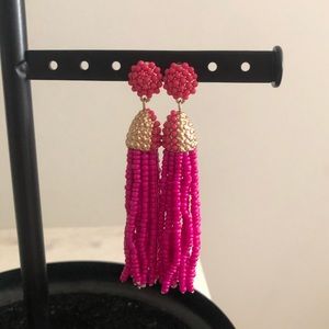Pink and Gold Tassel Earrings!